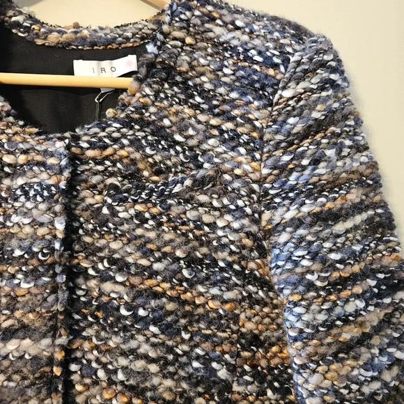 IRO Molly Bouclé Tweed Cropped Wool Blended Classic Jacket Size EU 40 US 8 - Picture 5 of 16